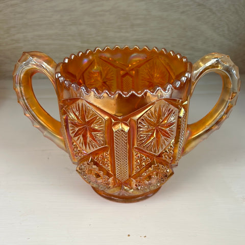A-2813 Star and File Marigold carnival glass Imperial Spooner