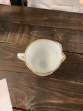 A-4159 fire king white milk glass swirl creamer with gold trim