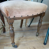 A-0702 Wood Chair Casters on front legs Tan upholstery
