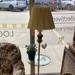 A-1563 Brass Floor Lamp w/Glass Table