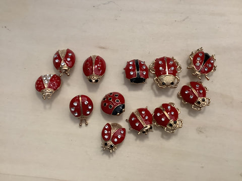 A-4165 Small Ladybug/Red Beetle Brooch