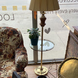 A-1563 Brass Floor Lamp w/Glass Table