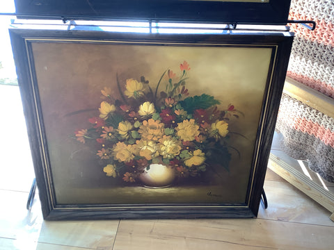 A-0587 mustard flower vase painting