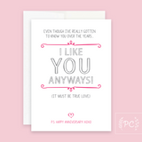 PCP-016 Anniversary/Love Cards (Choose from drop down list)