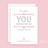 PCP-016 Anniversary/Love Cards (Choose from drop down list)