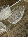 A-4271 Vintage Princess House Highlights - Royal Highlights - Crystal Spoon Holder Buffet Silverware Holder set of 4