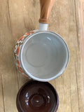 A 1756 Vintage Enamel Ware Fondu Pot and Lid ( No Stand