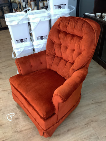 A-4249 Rust Velvet Rocking Swivel Rocking Chair