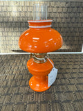 A-3490 Vintage Rare Orange Ceramic Oil Lamp Hurricane Cute Oil Lamp Made in Japan