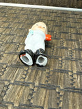 A-4281 Vintage MCM Anthropomorphic Small Child in Mittens Ceramic Figurine Japan
