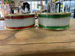 A-4179 Vintage Cookie Tin Green&Gold/Red&Gold