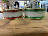 A-4179 Vintage Cookie Tin Green&Gold/Red&Gold