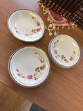 A-4268 SET OF 8 VINTAGE 1980's MING PAO MADE IN CHINA FLORAL CLOVER STONEWARE SIDE PLATES