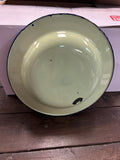 A-4229 Green Enamel Plate w/Blue Rim