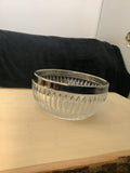 A-4142 lead Crystal bowl with silver plated rim