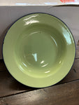 A-4229 Green Enamel Plate w/Blue Rim