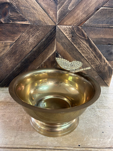 A-4266 Vintage Brass Butterfly Bowl