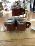 CAH-02 Mini Leather Drink Sleeve With Jar