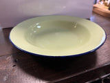 A-4229 Green Enamel Plate w/Blue Rim