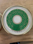 A-4179 Vintage Cookie Tin Green&Gold/Red&Gold