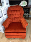 A-4249 Rust Velvet Rocking Swivel Rocking Chair