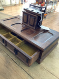 A 3811 Vintage Men’s Valet Dresser, watch holder, jewelry box, table top organizer Velvet yellow interior