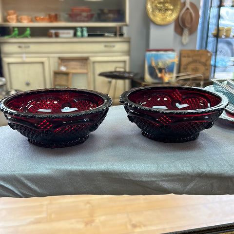 A-4024 Set of 2 Avon Red Bowls