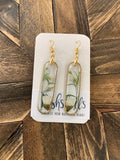 RSH-41 Oval Dried Floral Resin Earrings