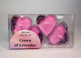 IP-24 Heart Tea Lights (sacred rose & ginger crystals)