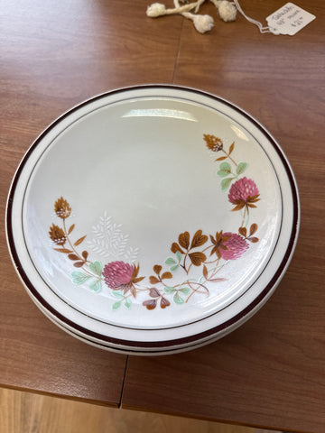 A-4268 SET OF 8 VINTAGE 1980's MING PAO MADE IN CHINA FLORAL STONEWARE SIDE PLATES