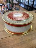 A-4179 Vintage Cookie Tin Green&Gold/Red&Gold