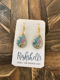 RSH-39 Tear Drop Dried Floral Resin Earrings