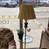 A-1563 Brass Floor Lamp w/Glass Table