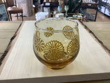 A-4133 Vintage Libbey Amber Lowball Glass