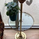 A-1563 Brass Floor Lamp w/Glass Table