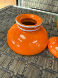 A-3490 Vintage Rare Orange Ceramic Oil Lamp Hurricane Cute Oil Lamp Made in Japan