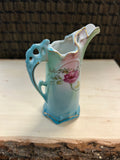 A-3094 RS PRUSSIA Miniature Pitcher Lovely Hand Painted Rose Design w/Gold Trim 5 1/4”