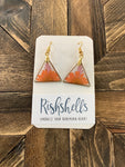 RSH-42 Traingle Dried Floral Resin Earrings