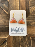 RSH-42 Traingle Dried Floral Resin Earrings