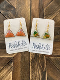 RSH-42 Traingle Dried Floral Resin Earrings