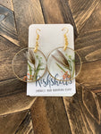 RSH-43 Circle Dried Floral Resin Earrings