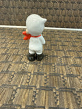 A-4281 Vintage MCM Anthropomorphic Small Child in Mittens Ceramic Figurine Japan