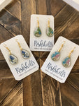 RSH-39 Tear Drop Dried Floral Resin Earrings