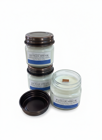 TBG-10 Icy Blue Spruce Candle -Wood Wick -Coconut Soy Wax