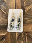 RSH-41 Oval Dried Floral Resin Earrings