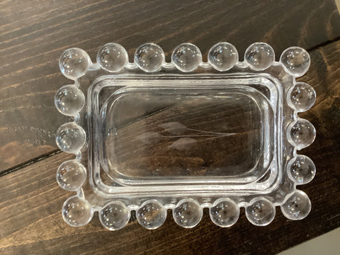 A- 4296 Imperial Candlewick Etched Glass Ashtray or Caddy Dish