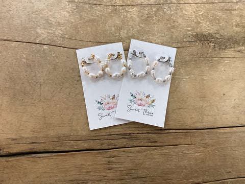 STD-114 Bead/Pearl Hoops