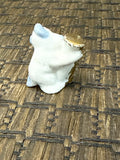 A-4282 Vintage MCM Anthropomorphic Small Dog playing tuba Ceramic Figurine Japan