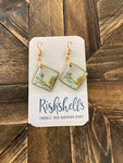 RSH-40 Square Dried Floral Resin Earrings