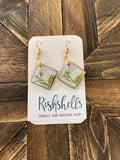 RSH-40 Square Dried Floral Resin Earrings